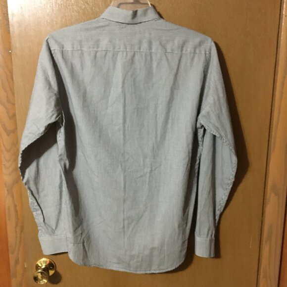 Theory Men's Zack PS Newport Long Sleeve Button-Up Black/White Check Shirt- S - Picture 2 of 6